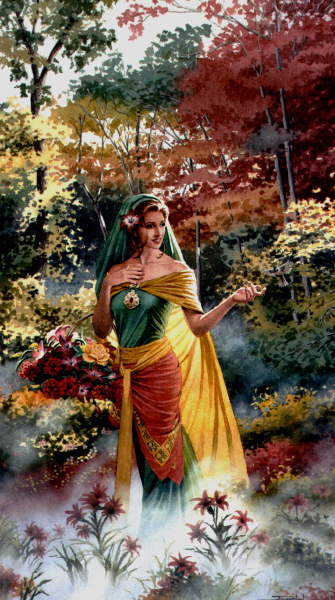 Suzanne in the Private Garden outside Tower Arcanus in Crossdale